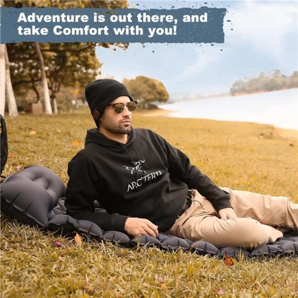 Sleeping Pad - Ultralight Inflatable Sleeping Mat with Built-in Foot Pump - Picture 4 of 7